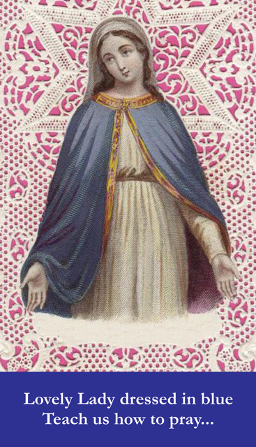 chinese dress ladies Lovely Lady Dressed in Blue Holy Card