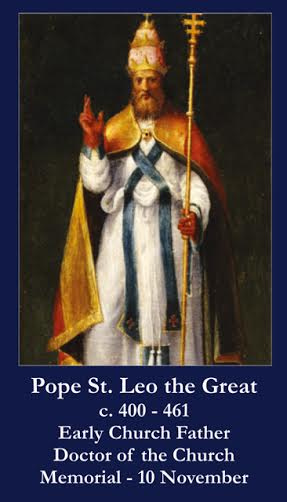 Blodig Intakt lærer Nov. 10th: Pope Saint Leo the Great Prayer Card***BUYONEGETONEFREE***